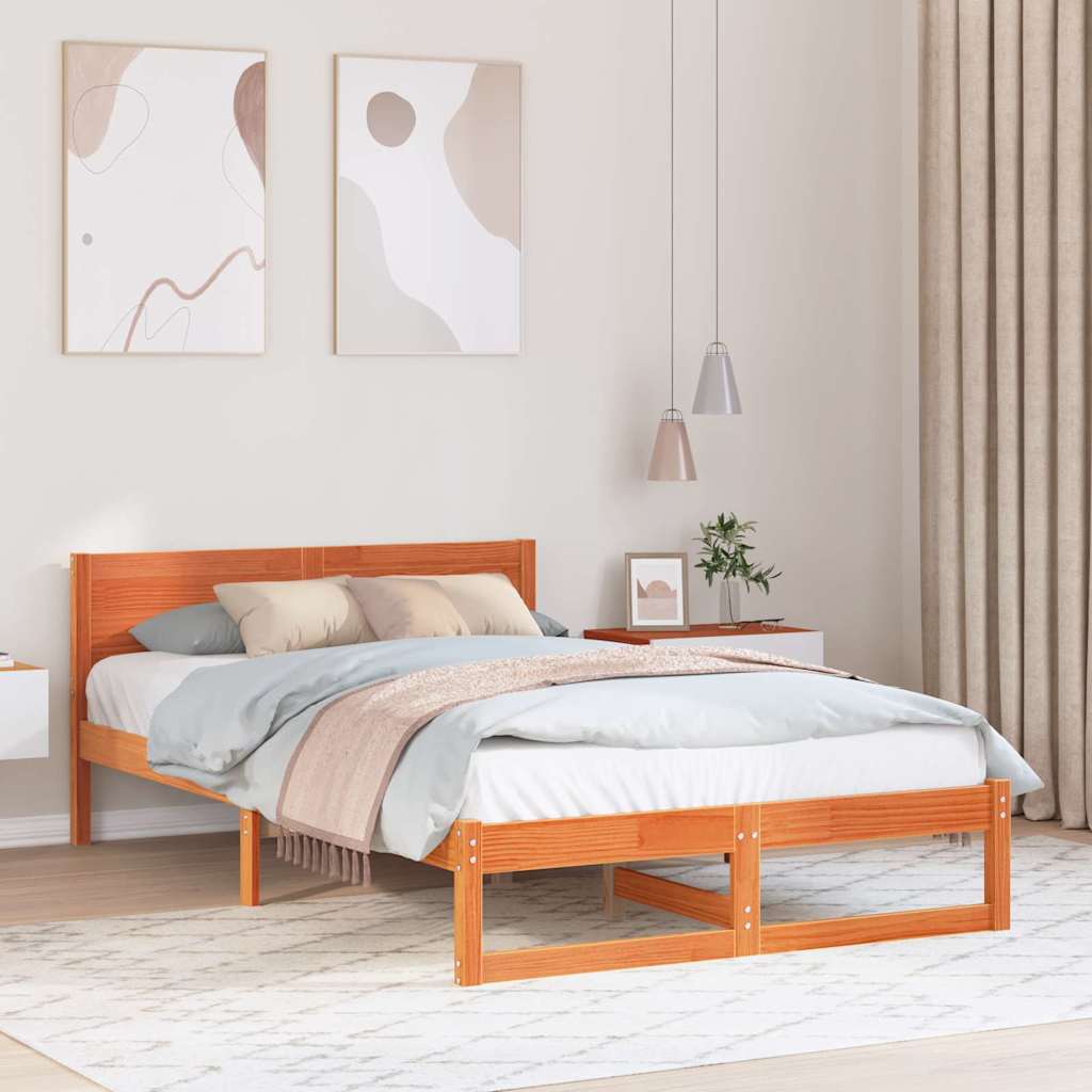 Estrutura de cama 100 x 200 cm Madeira de pinho maciço