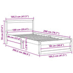 Estructura de cama 100 x 200 cm Madera de pino macizo