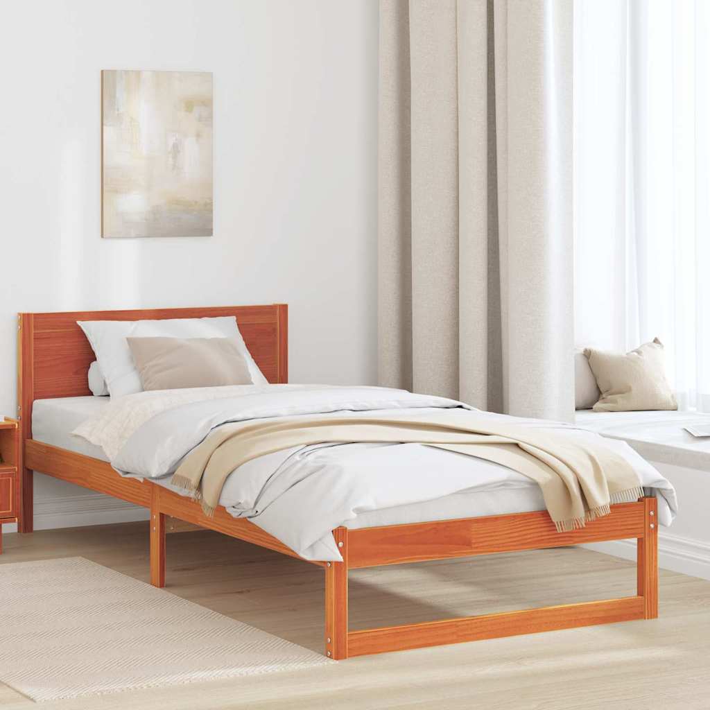 Estrutura de cama 100 x 200 cm Madeira de pinho maciço