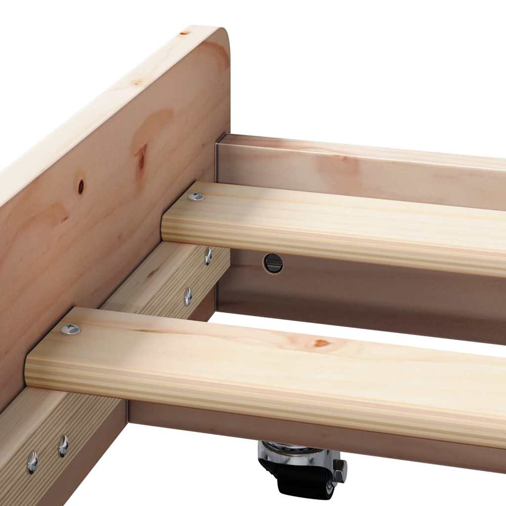 Estructura de cama Marrón 80 x 200 cm Madera maciza de Pino