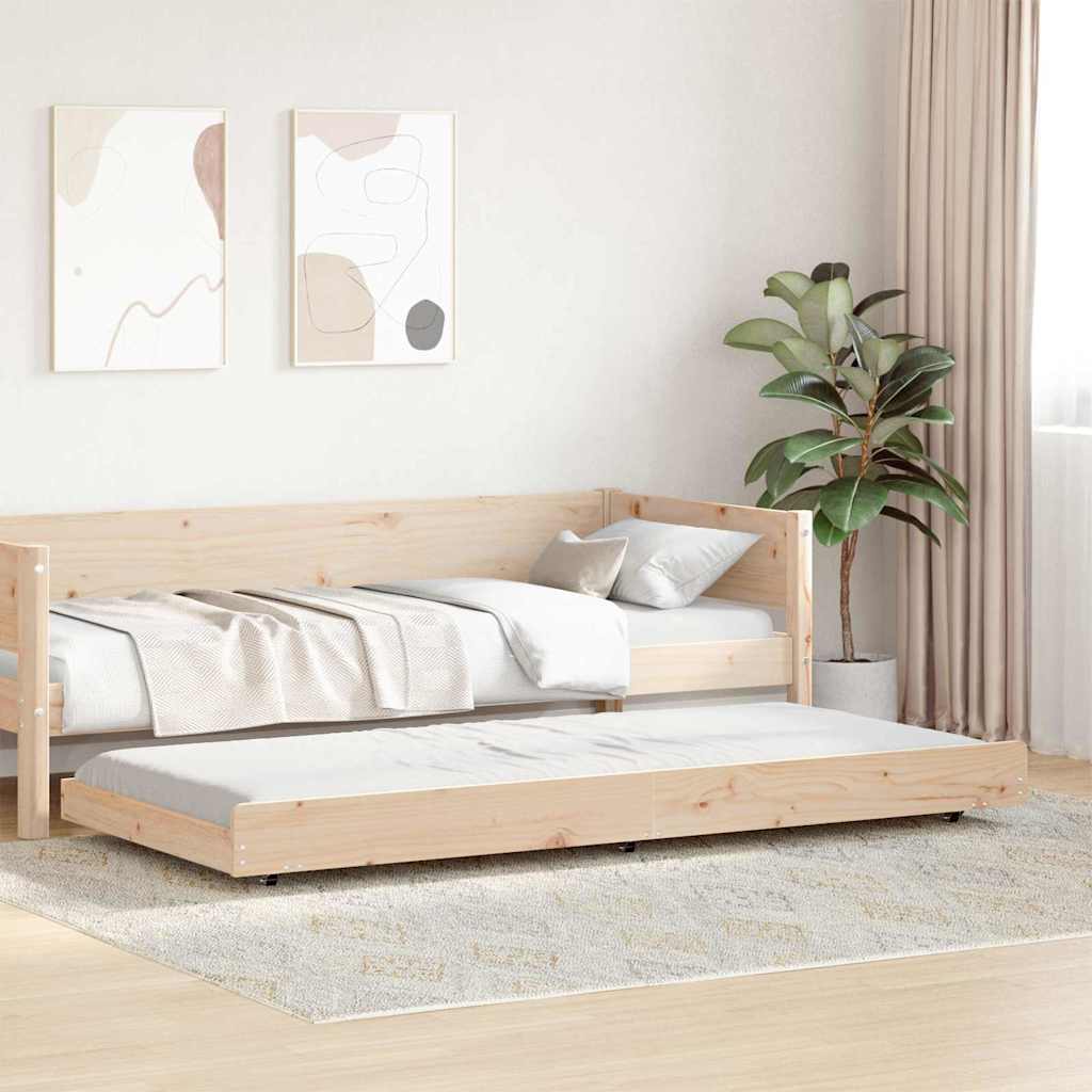 Estructura de cama Marrón 80 x 200 cm Madera maciza de Pino