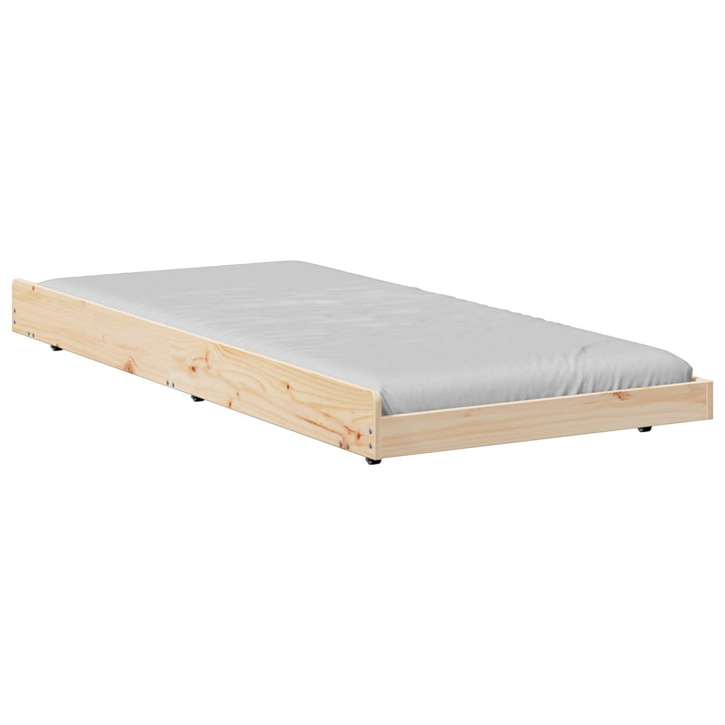 Estructura de cama Marrón 80 x 200 cm Madera maciza de Pino