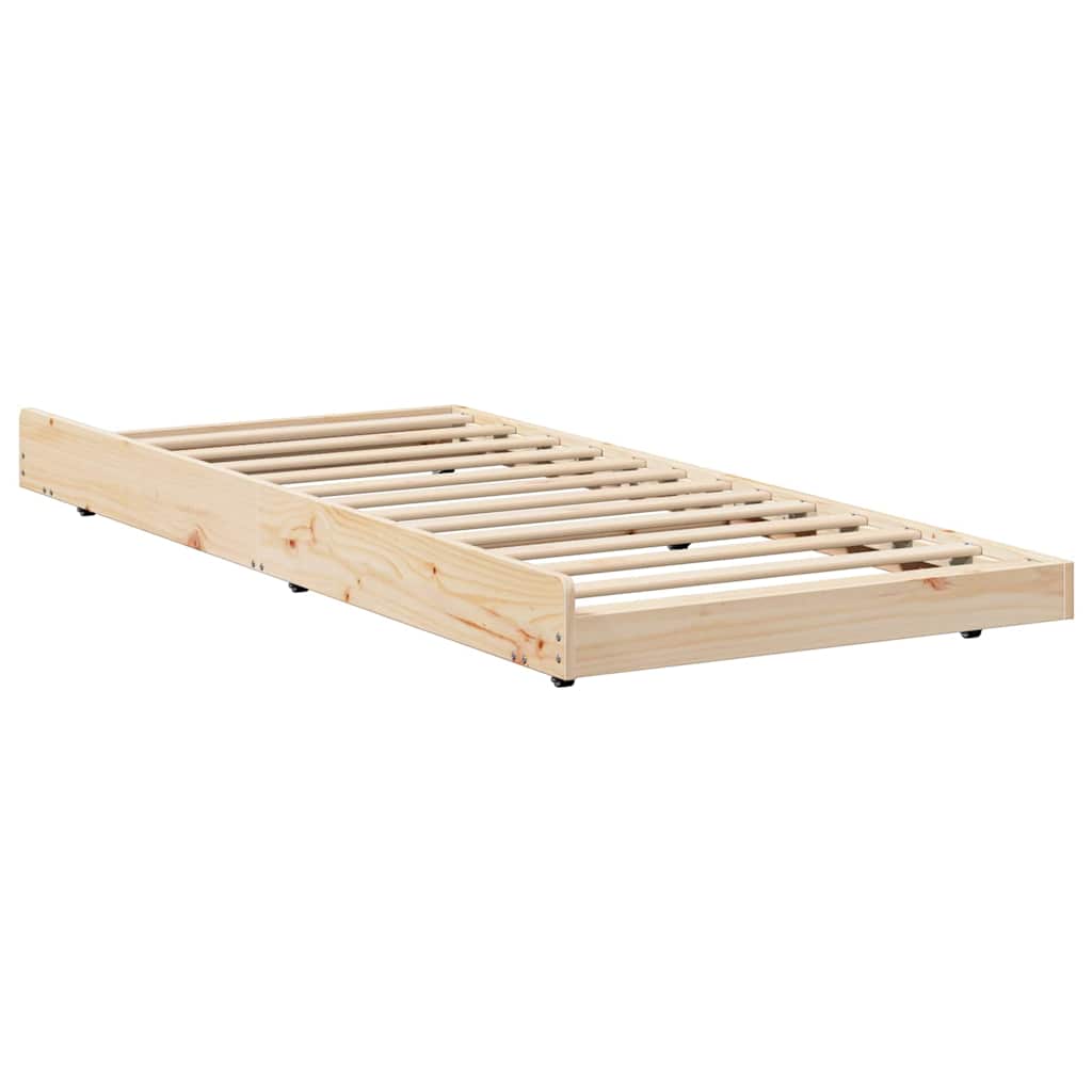 Estructura de cama Marrón 80 x 200 cm Madera maciza de Pino