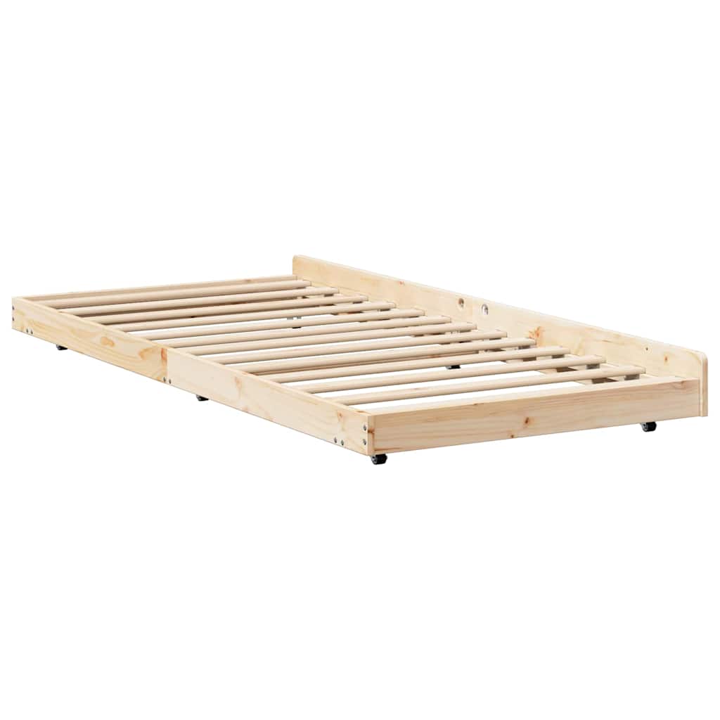 Estructura de cama Marrón 80 x 200 cm Madera maciza de Pino