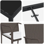 Conjunto de Comedor de Jardín 3 pcs Marrón y Negro