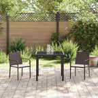 Conjunto de Comedor de Jardín 3 pcs Marrón y Negro