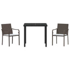 Conjunto de Comedor de Jardín 3 pcs Marrón y Negro