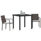 Conjunto de Comedor de Jardín 3 pcs Marrón y Negro
