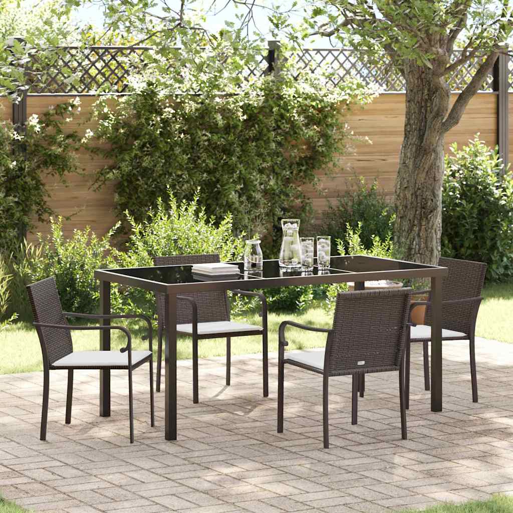 Conjunto de Comedor de Jardín 3 pcs Marrón y Negro