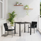Conjunto de Comedor de Jardín 3 pcs Marrón y Negro