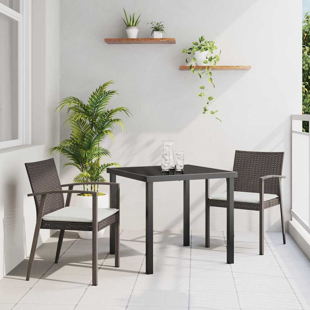 Conjunto de Refeição de Jardim 11 peças Preto Aço