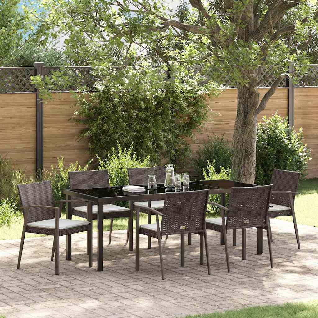 Conjunto de Refeição de Jardim 11 peças Preto Aço
