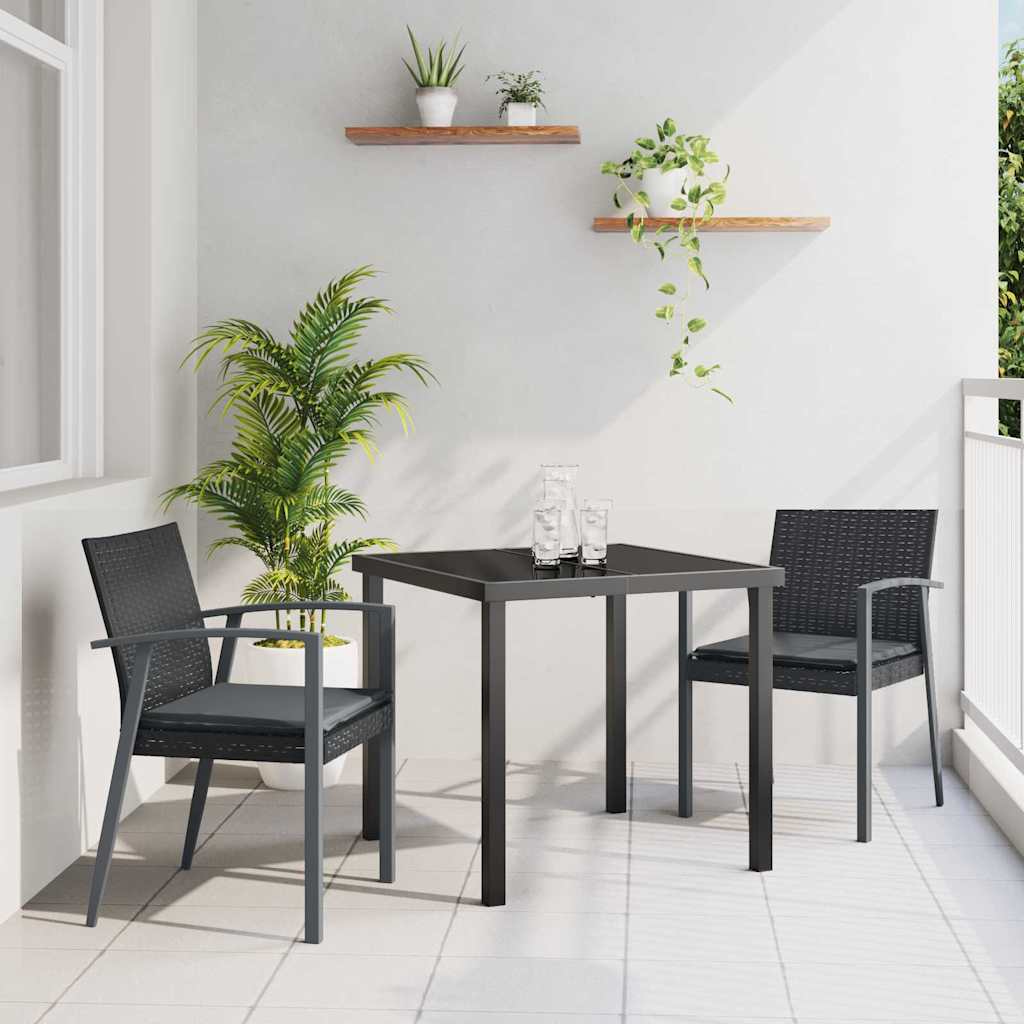 Conjunto de Refeição de Jardim 11 peças Preto Aço