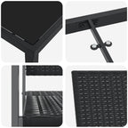Conjunto de Comedor de Jardín 3 pcs Negro Ratán sintético