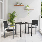 Conjunto de Comedor de Jardín 3 pcs Negro Ratán sintético