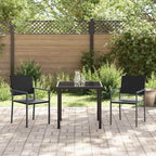 Conjunto de Comedor de Jardín 3 pcs Negro Ratán sintético