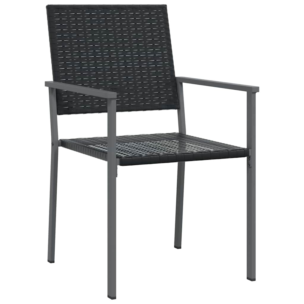 Conjunto de Comedor de Jardín 7 pcs Negro Ratán sintético