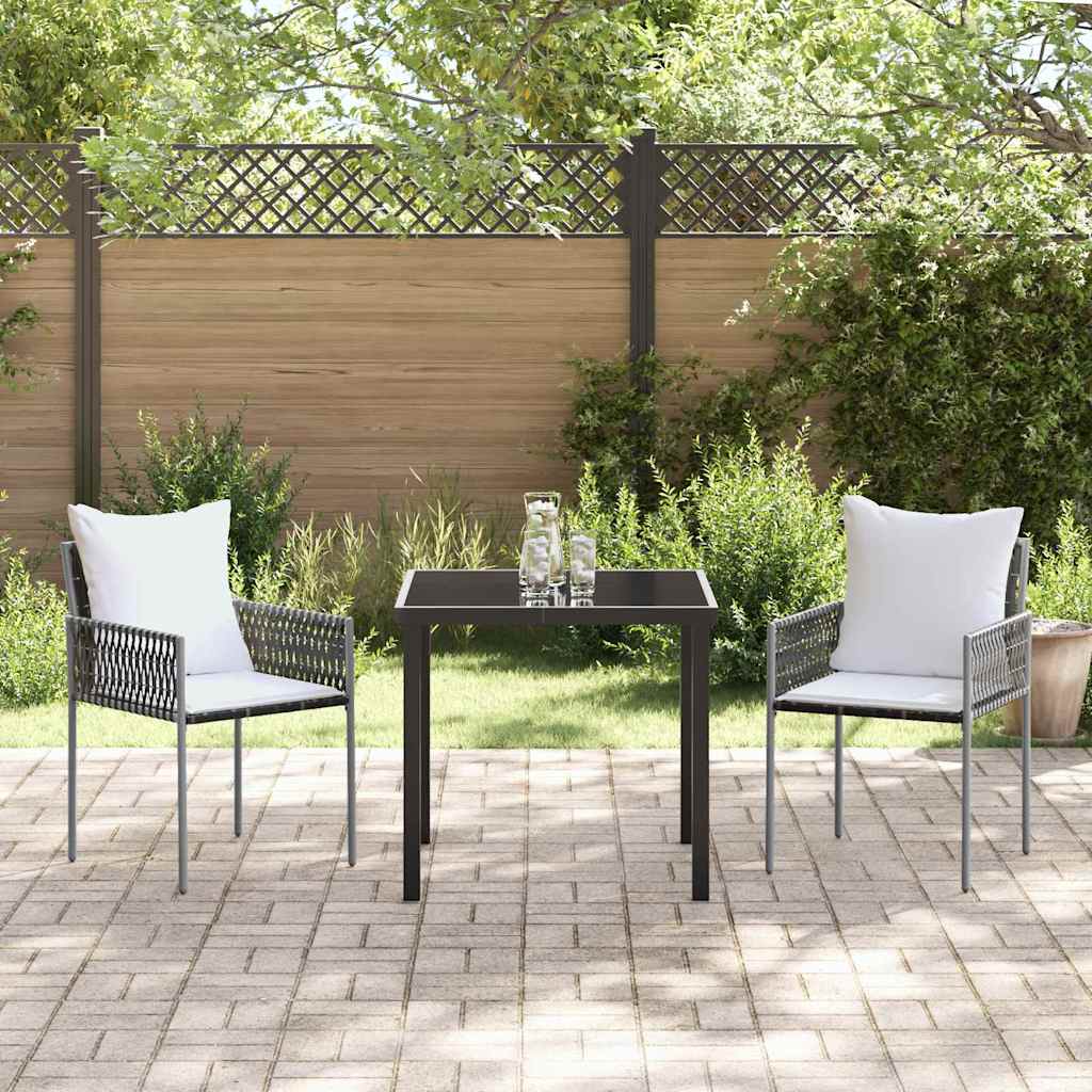Conjunto de Comedor de Jardín 3 pcs Marrón y Negro