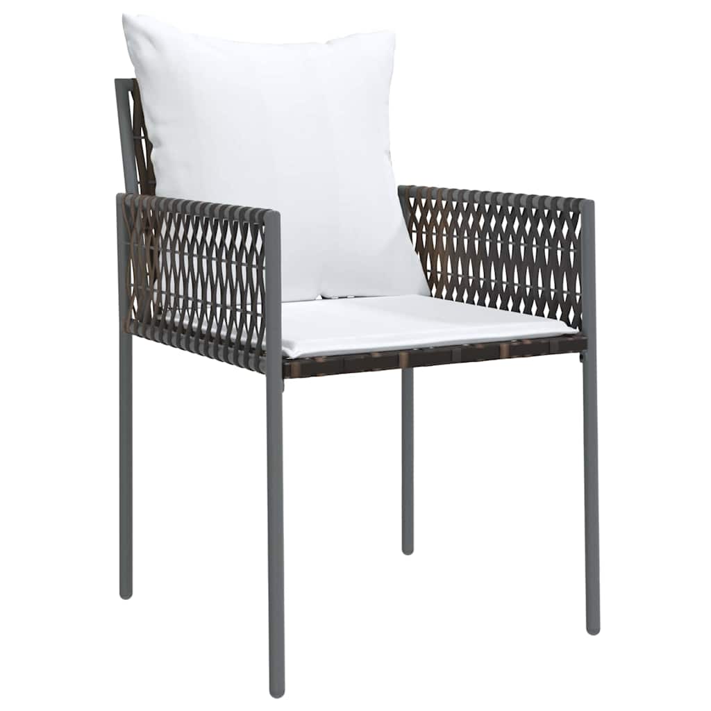Conjunto de Comedor de Jardín 3 pcs Marrón y Negro