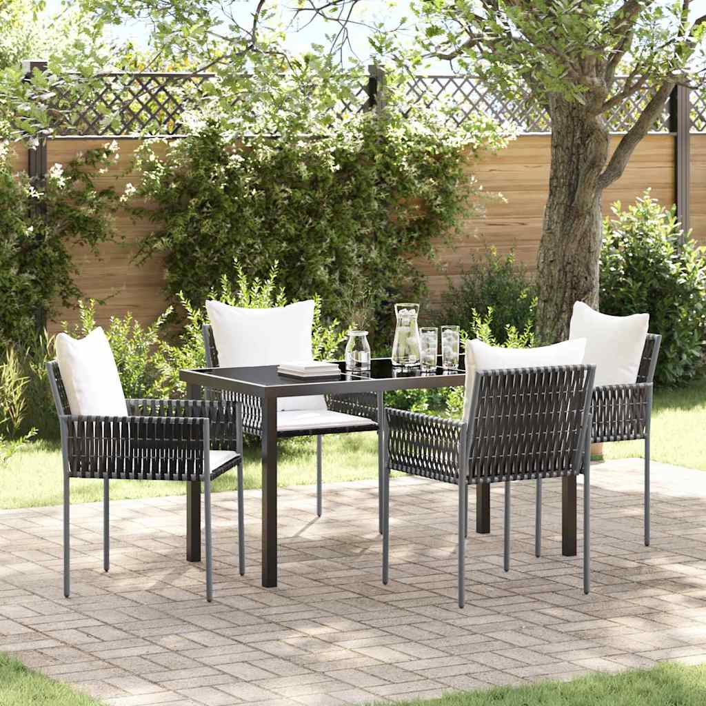 Conjunto de Comedor de Jardín 3 pcs Marrón y Negro