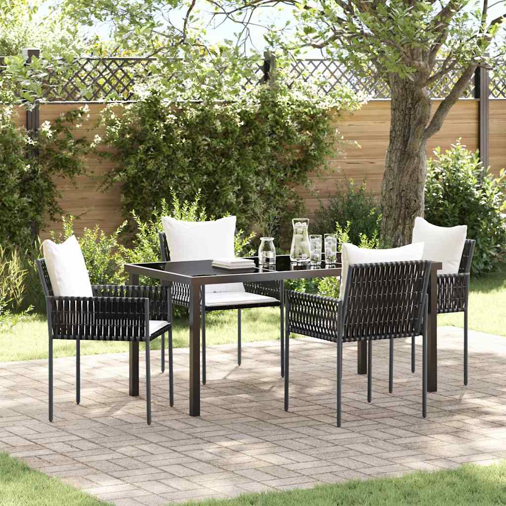 Conjunto de Comedor de Jardín 3 pcs Marrón y Negro