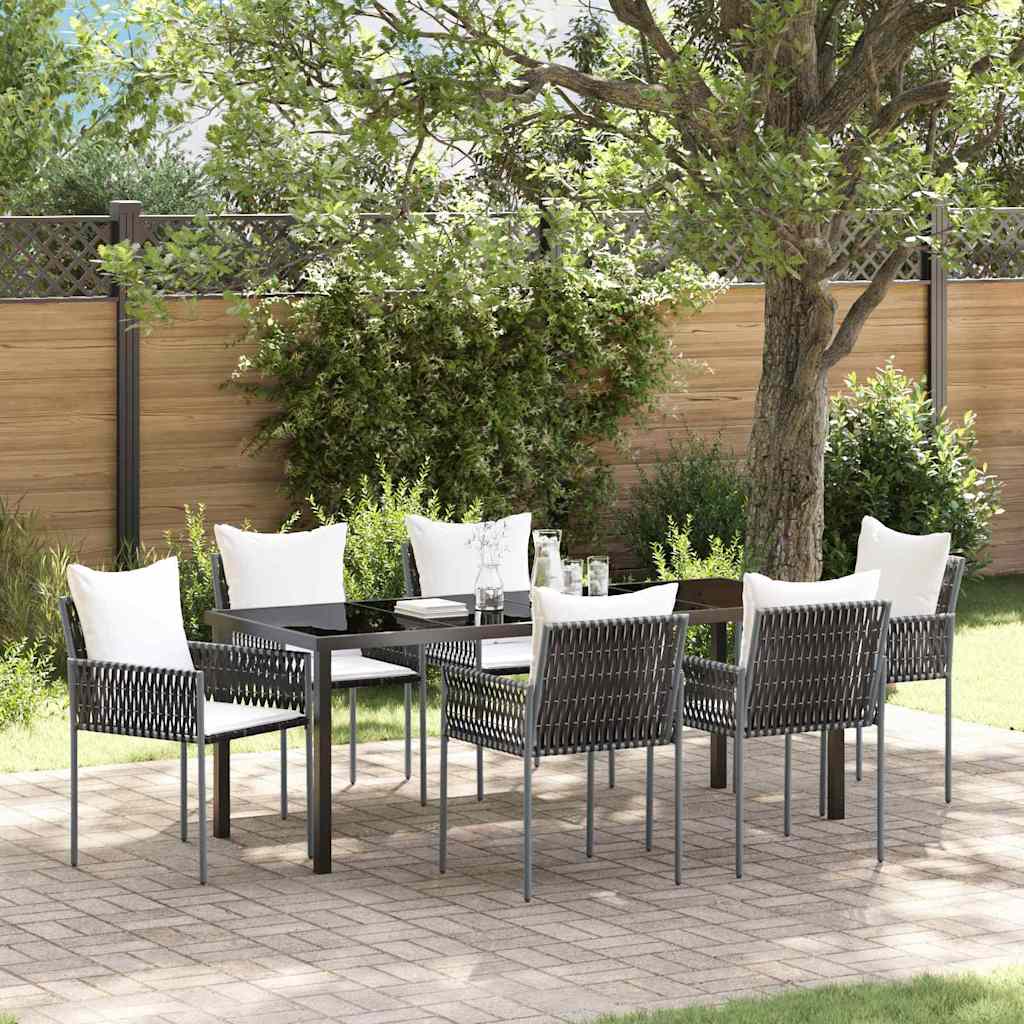 Conjunto de Comedor de Jardín 3 pcs Marrón y Negro