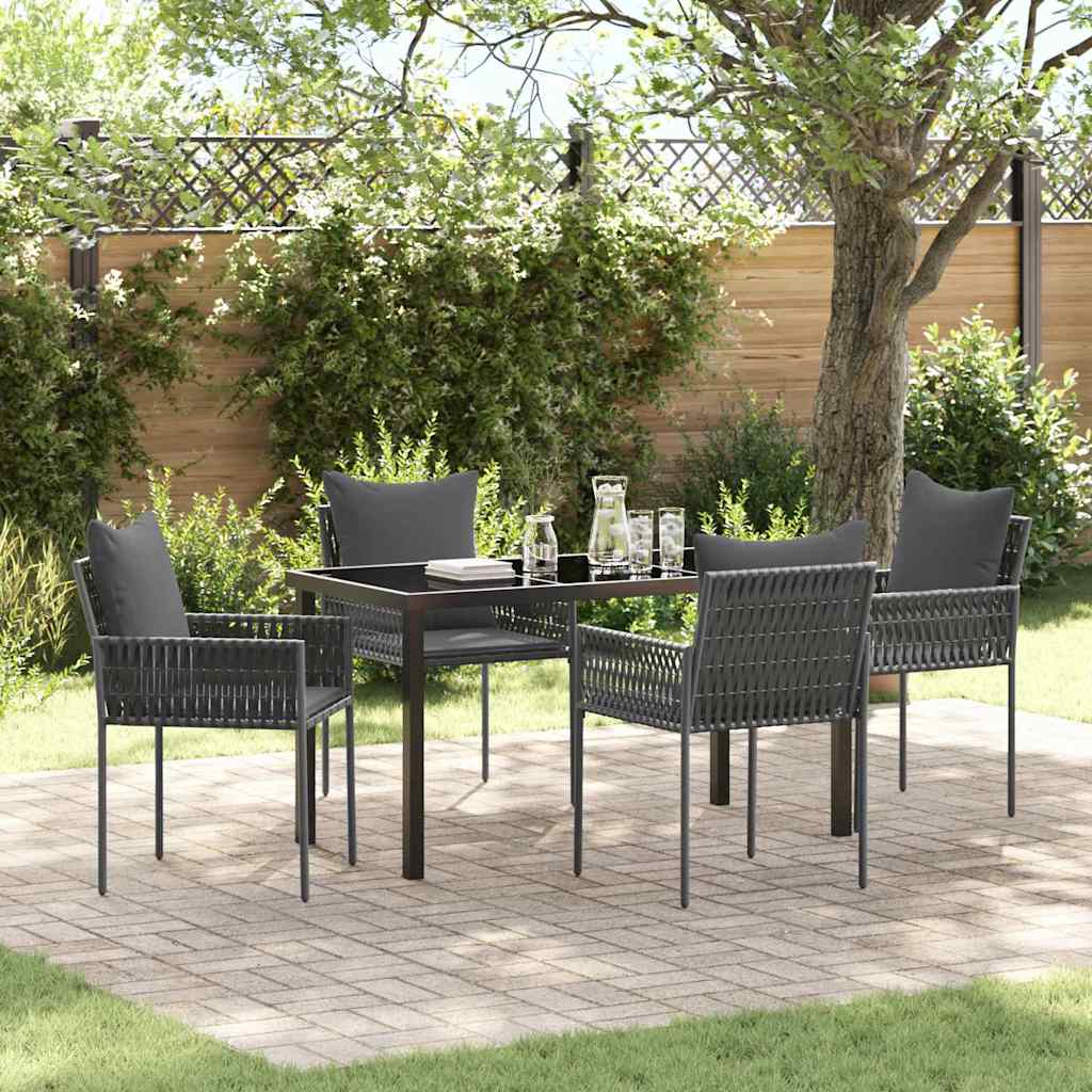 Conjunto de Comedor de Jardín 3 pcs Marrón y Negro