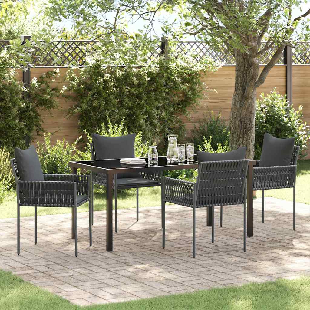 Conjunto de Comedor de Jardín 3 pcs Marrón y Negro