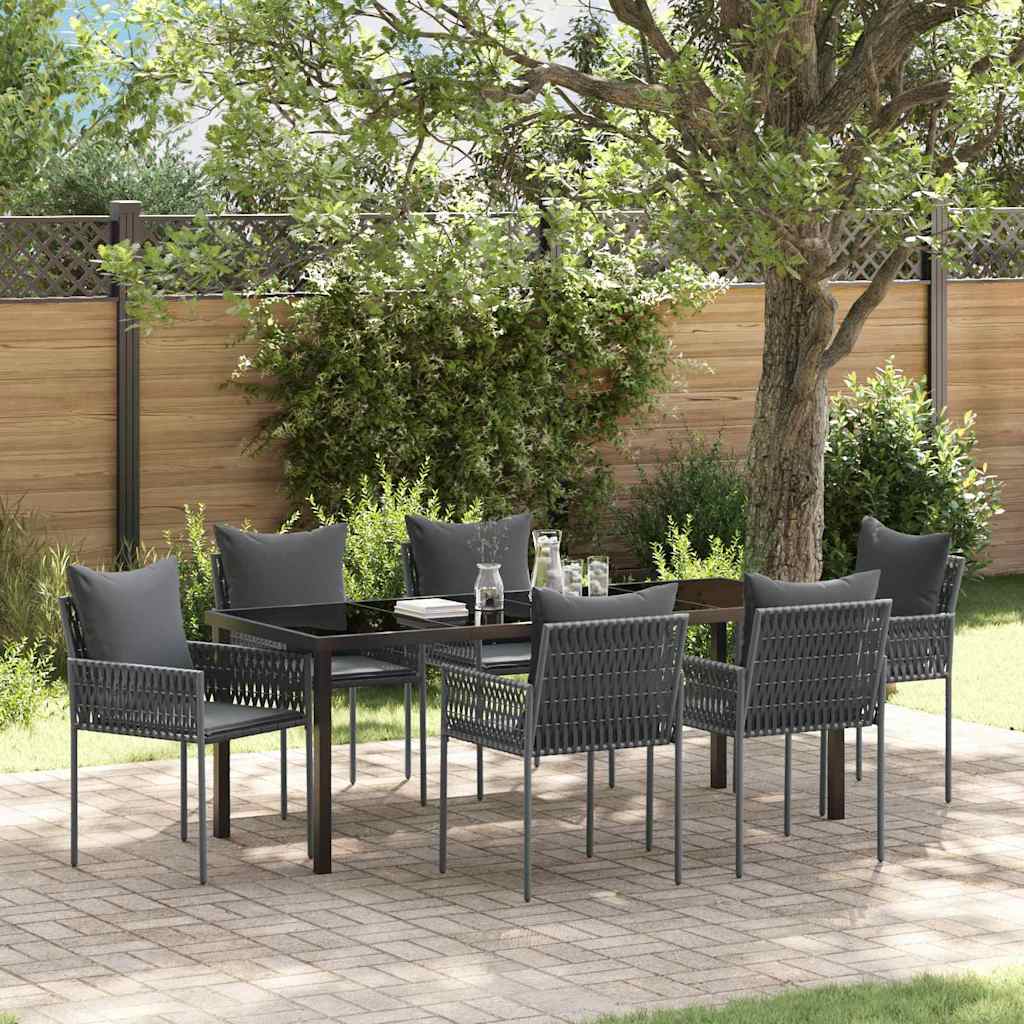 Conjunto de Comedor de Jardín 3 pcs Marrón y Negro
