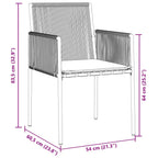 Conjunto de Comedor de Jardín 3 pcs Negro Ratán sintético