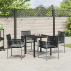 Conjunto de Comedor de Jardín 5 pcs Negro Ratán sintético