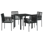 Conjunto de Comedor de Jardín 5 pcs Negro Ratán sintético