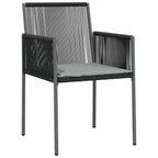 Conjunto de Comedor de Jardín 5 pcs Negro Ratán sintético