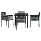 Conjunto de Comedor de Jardín 5 pcs Negro Ratán sintético