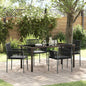 Conjunto de Comedor de Jardín 5 pcs Negro Ratán sintético