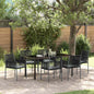 Conjunto de Comedor de Jardín 7 pcs Negro Ratán sintético