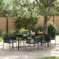 Conjunto de Comedor de Jardín 7 pcs Negro Ratán sintético