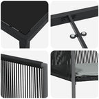 Conjunto de Comedor de Jardín 9 pcs Negro Ratán sintético