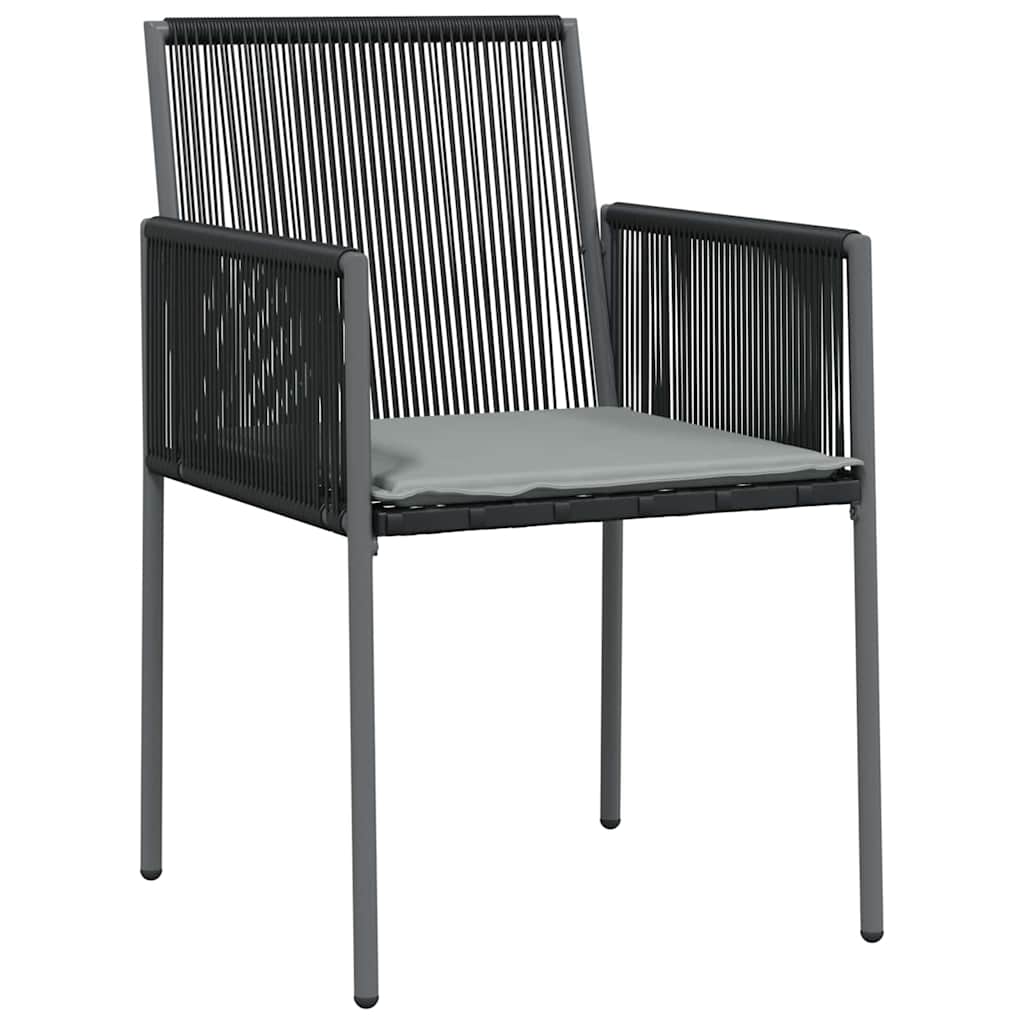 Conjunto de Comedor de Jardín 9 pcs Negro Ratán sintético