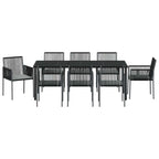 Conjunto de Comedor de Jardín 9 pcs Negro Ratán sintético