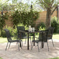 Conjunto de Comedor de Jardín 5 pcs Negro