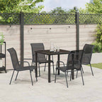 Conjunto de Comedor de Jardín 5 pcs Negro