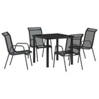 Conjunto de Comedor de Jardín 5 pcs Negro