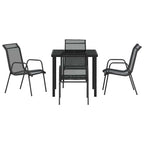 Conjunto de Comedor de Jardín 5 pcs Negro