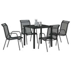 Conjunto de Comedor de Jardín 5 pcs Negro