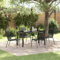 Conjunto de Comedor de Jardín 5 pcs Negro
