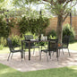 Conjunto de Comedor de Jardín 5 pcs Negro