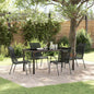 Conjunto de Comedor de Jardín 5 pcs Negro