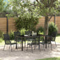 Conjunto de Comedor de Jardín 7 pcs Negro
