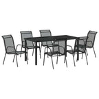 Conjunto de Comedor de Jardín 7 pcs Negro